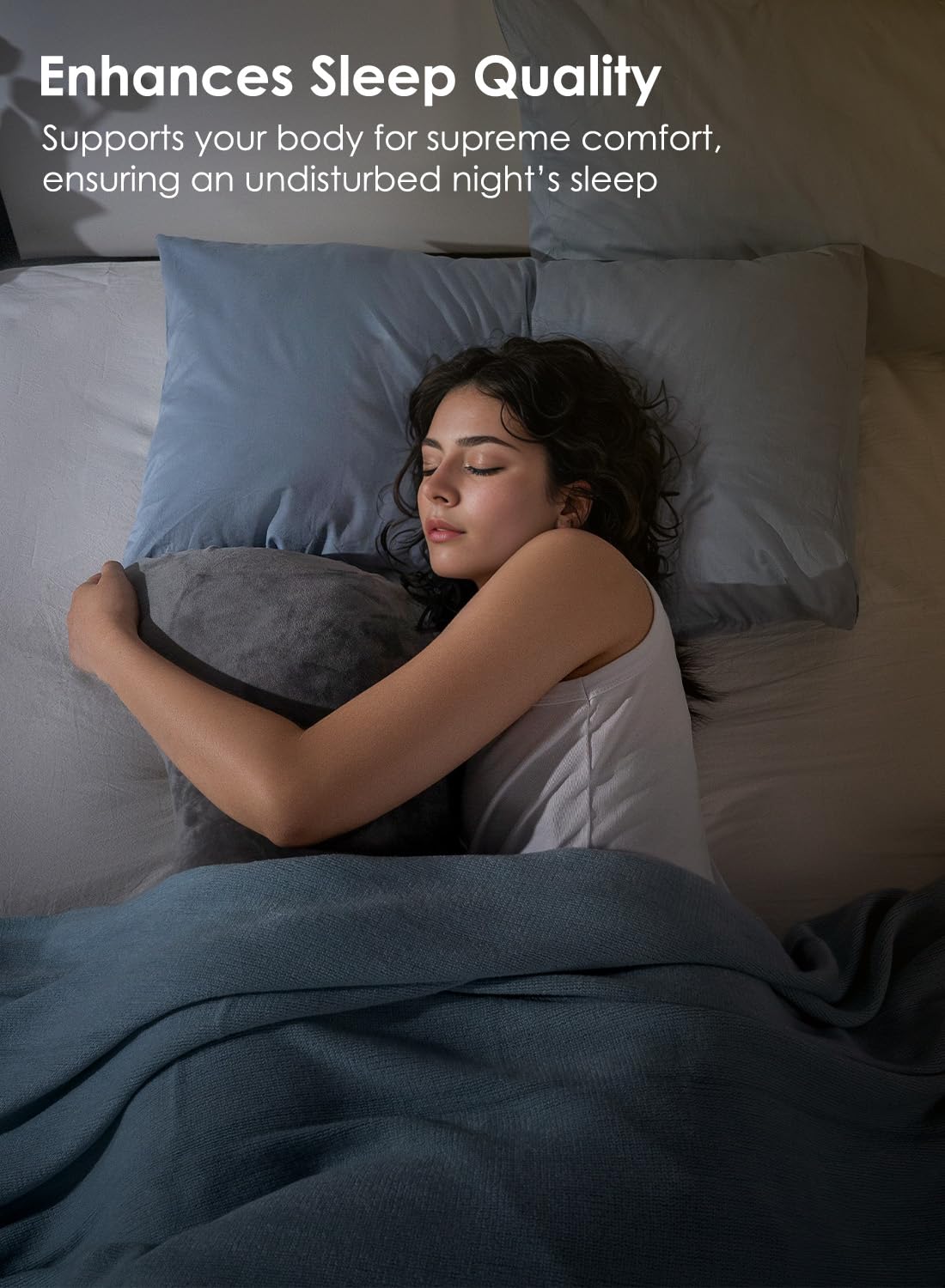 QUEEN ROSE S-shaped hug pillow cradles the body for restful nights.