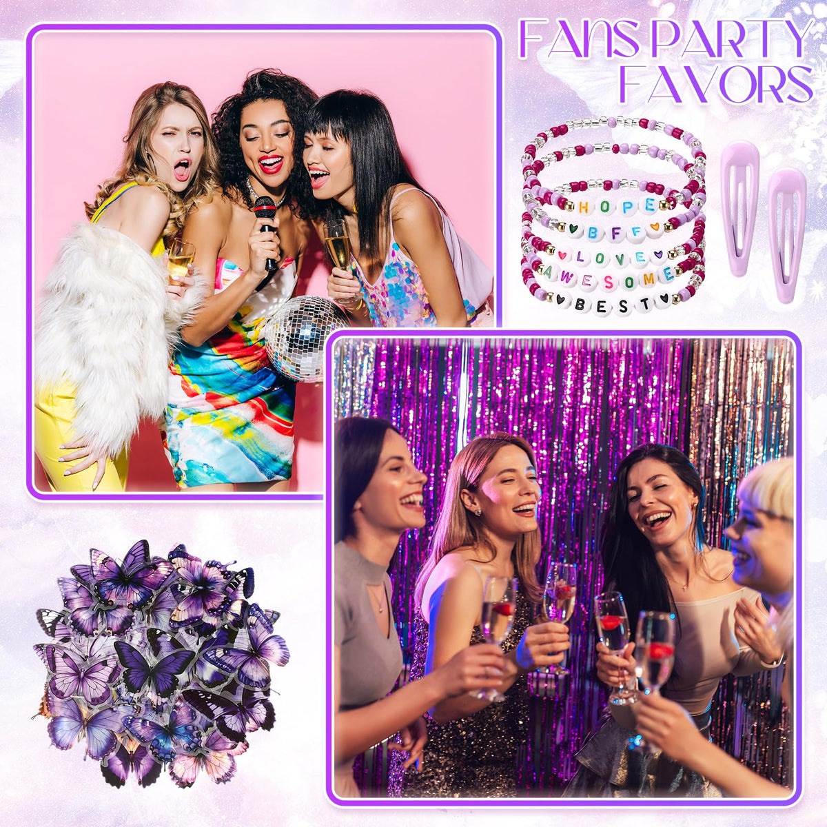 Quelay butterfly stickers provide strong adhesion for decorate bags, outfits, and party décor.