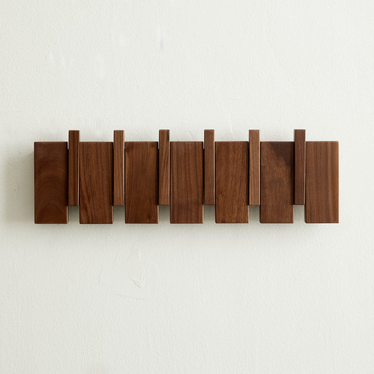 QUELLANCE wood coat rack wall mount showcases six hooks for organized entryways.