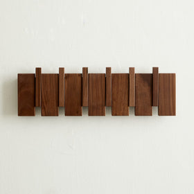 QUELLANCE wood coat rack wall mount showcases six hooks for organized entryways.