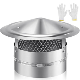 Queyaam 8-inch stainless steel chimney cap for durable rain protection and corrosion resistance.