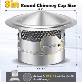 Queyaam cone-top chimney cap provides reliable rain and debris shielding for safer use.