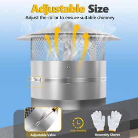 Queyaam universal-fit cap works with oil and wood-burning stoves and outdoor setups.