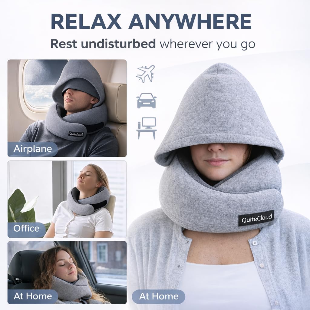 QuietCloud compact carry bag stores pillow for easy transport