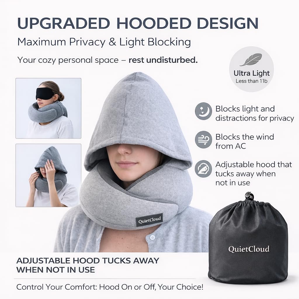 QuietCloud travel sleep kit includes eye mask for darkness and earplugs