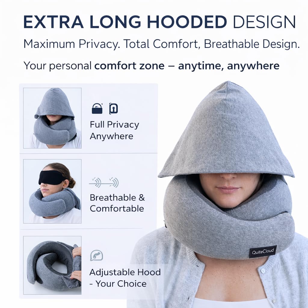 QuietCloud lightweight breathable fabric keeps neck cool during travel