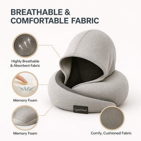 QuietCloud hooded design blocks light for private, distraction-free rest
