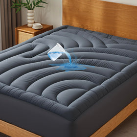 QuietSea waterproof mattress pad queen top view; soft surface for restful nights