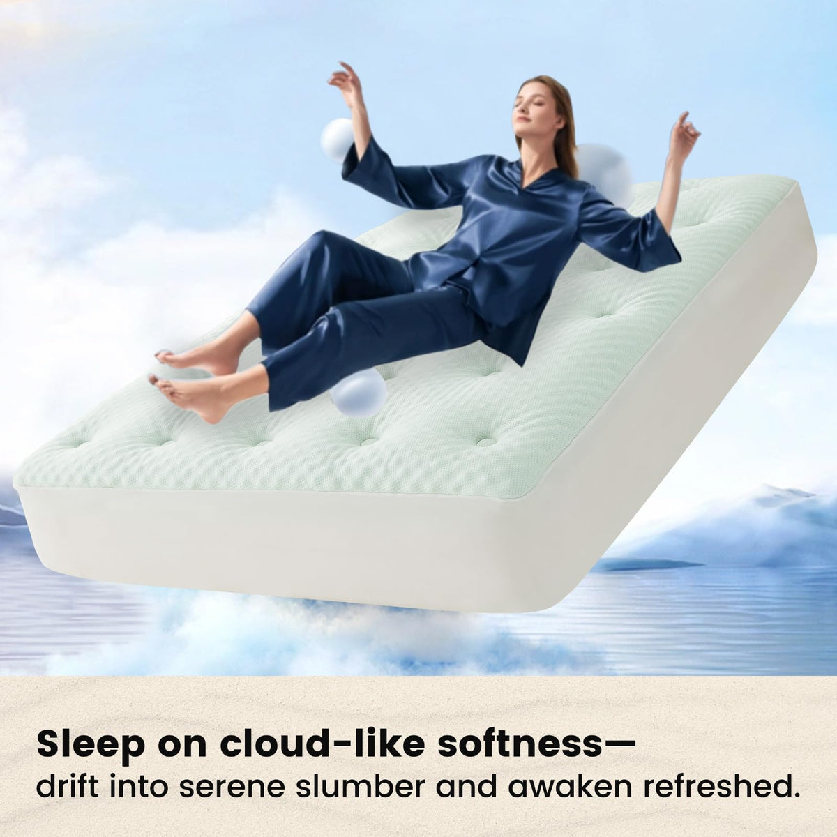 QUIETSEA waterproof reverse surface protects against spills and stains.