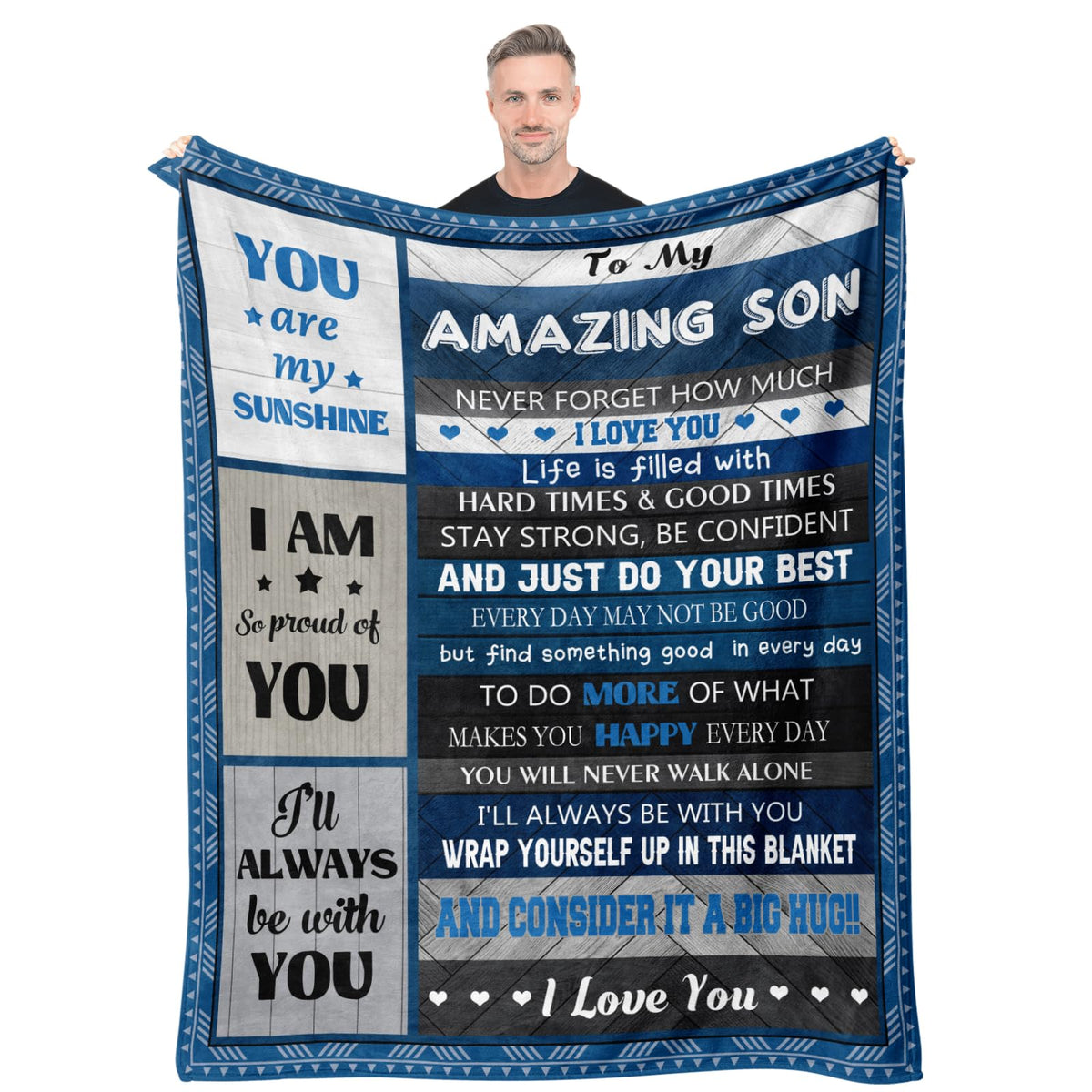 Quilazy Gifts for Son Blanket front view shows cozy warmth for daily snuggles