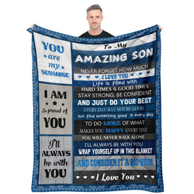 Quilazy Gifts for Son Blanket front view shows cozy warmth for daily snuggles