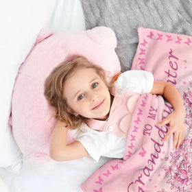 Quilazy Granddaughter Blanket soft flannel for skin-friendly warmth