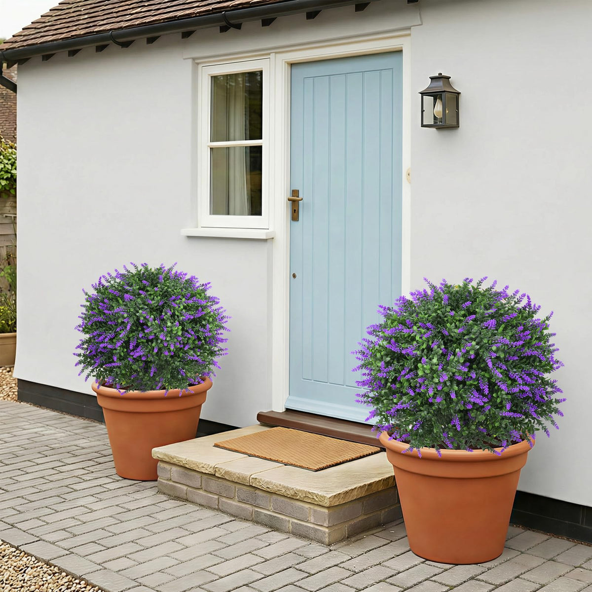 Quirlory lavender topiary ball 24-inch patio setup enhances outdoor decor