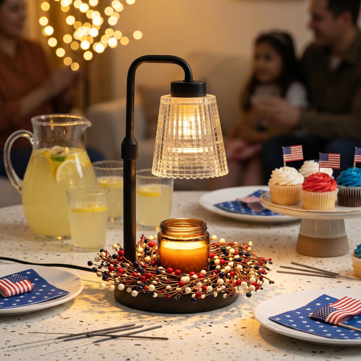 Quixem patriotic pip berry ring ideal for cabinet display or table accents.