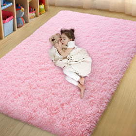 qulint pink area rug 4x6 plush surface ideal for playtime