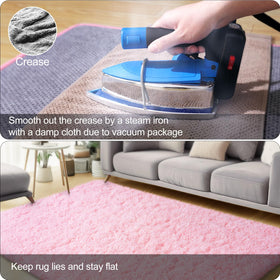 qulint pink nursery rug plush texture gentle for babies