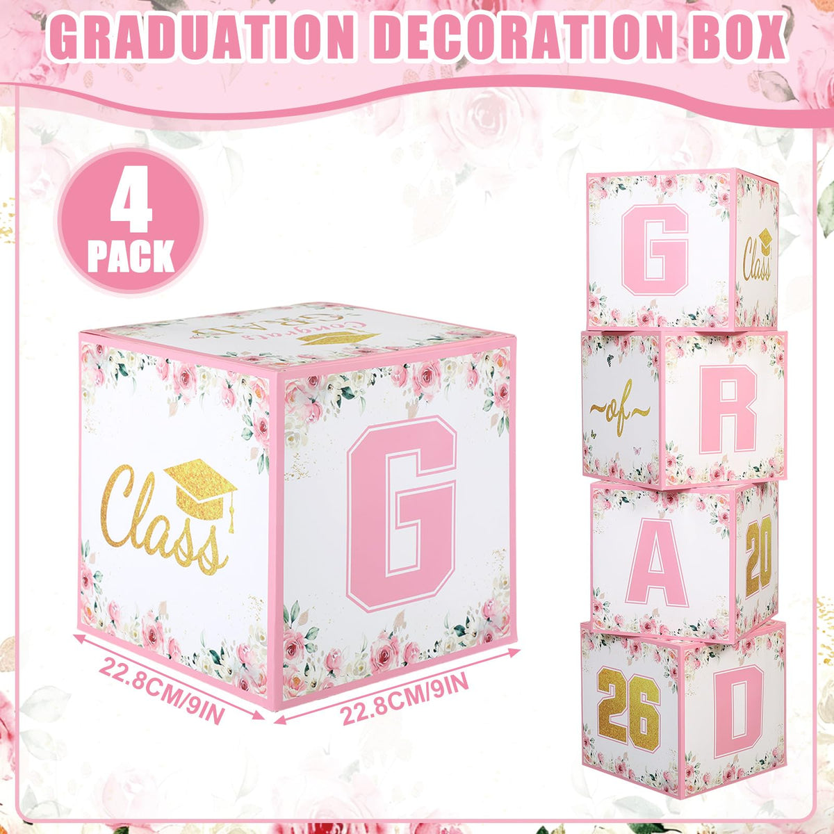 Qunclay 'GRAD' and '2026' lettered box for photo backdrops and themed visuals.