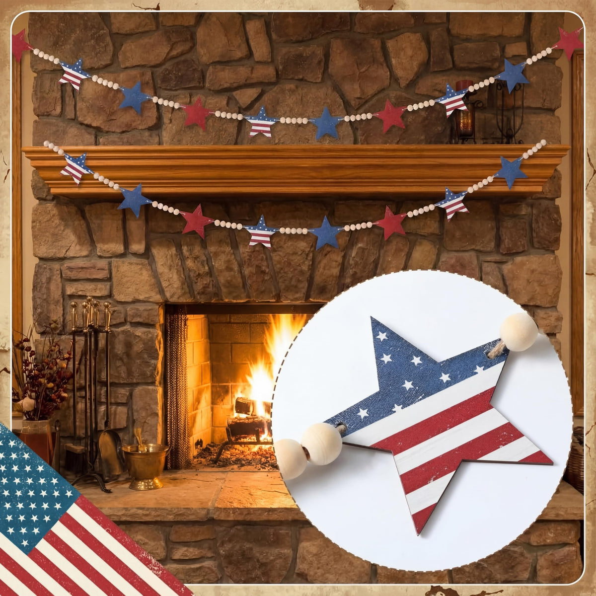 Qunclay garland with hanging loops for easy installation