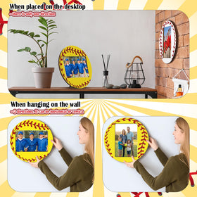 Qunclay frame ready for wall display, yellow softball theme.
