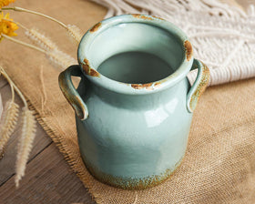 Quoowiit rustic vase complements living room decor with boho flair