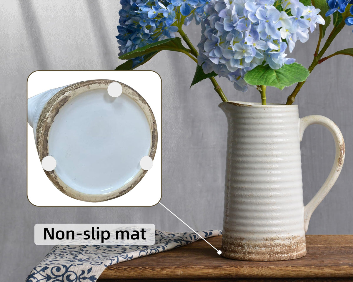 Quoowiit long-lasting ceramic vase offers year-round decor on shelves.