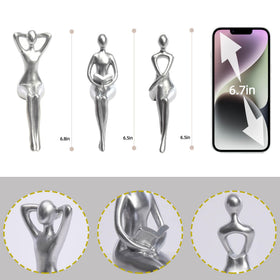 Quoowiit Thinker Statue in living room decor creates a minimalist, tranquil focal point.