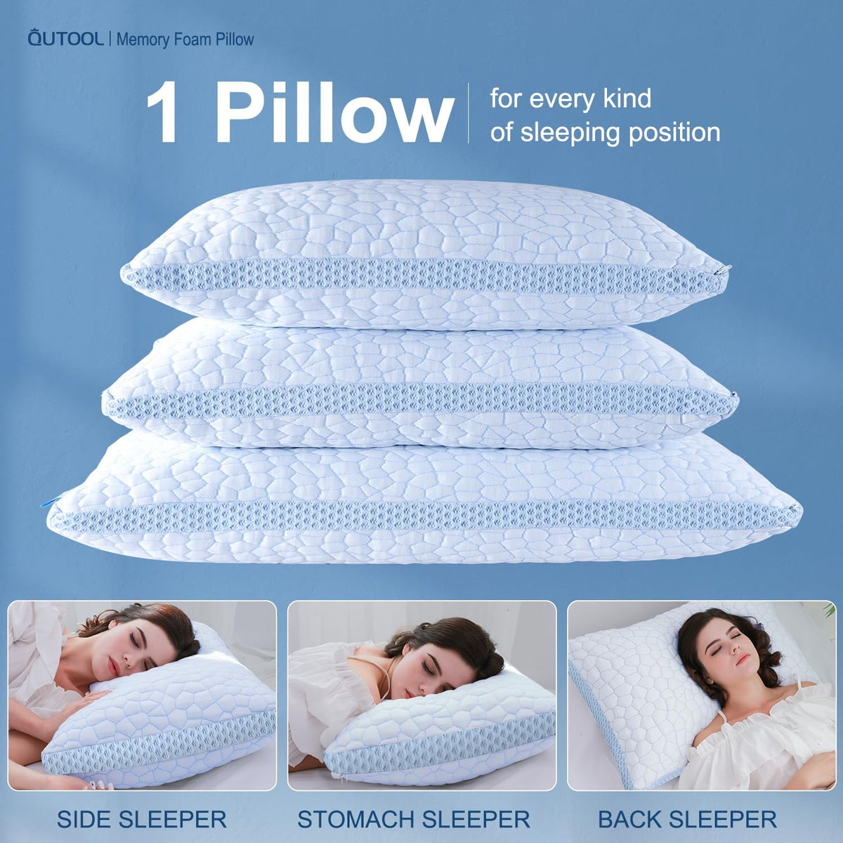 QUTOOL shredded memory foam promotes airflow and cooling nights