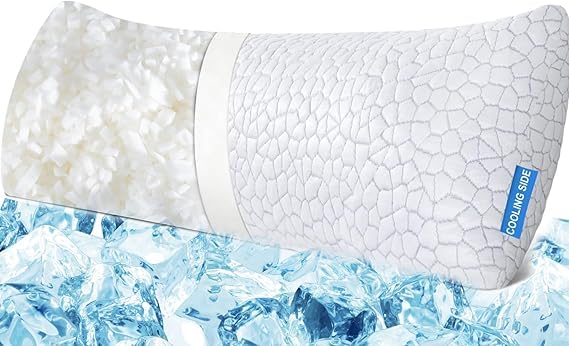QUTOOL cooling pillow with ice-silky cover stays cool for sweat-free sleep