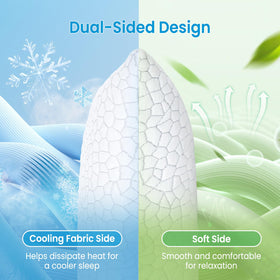 QUTOOL cooling pillow soft-side bamboo cover provides breathable comfort