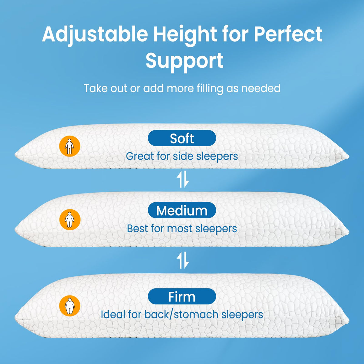 QUTOOL gel memory foam filling offers supportive, breathable night comfort