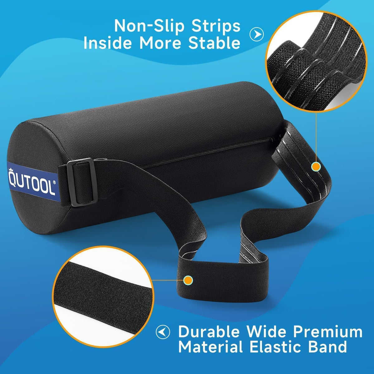 QUTOOL Lumbar Roll anti-slip strips prevent shifting during desk work