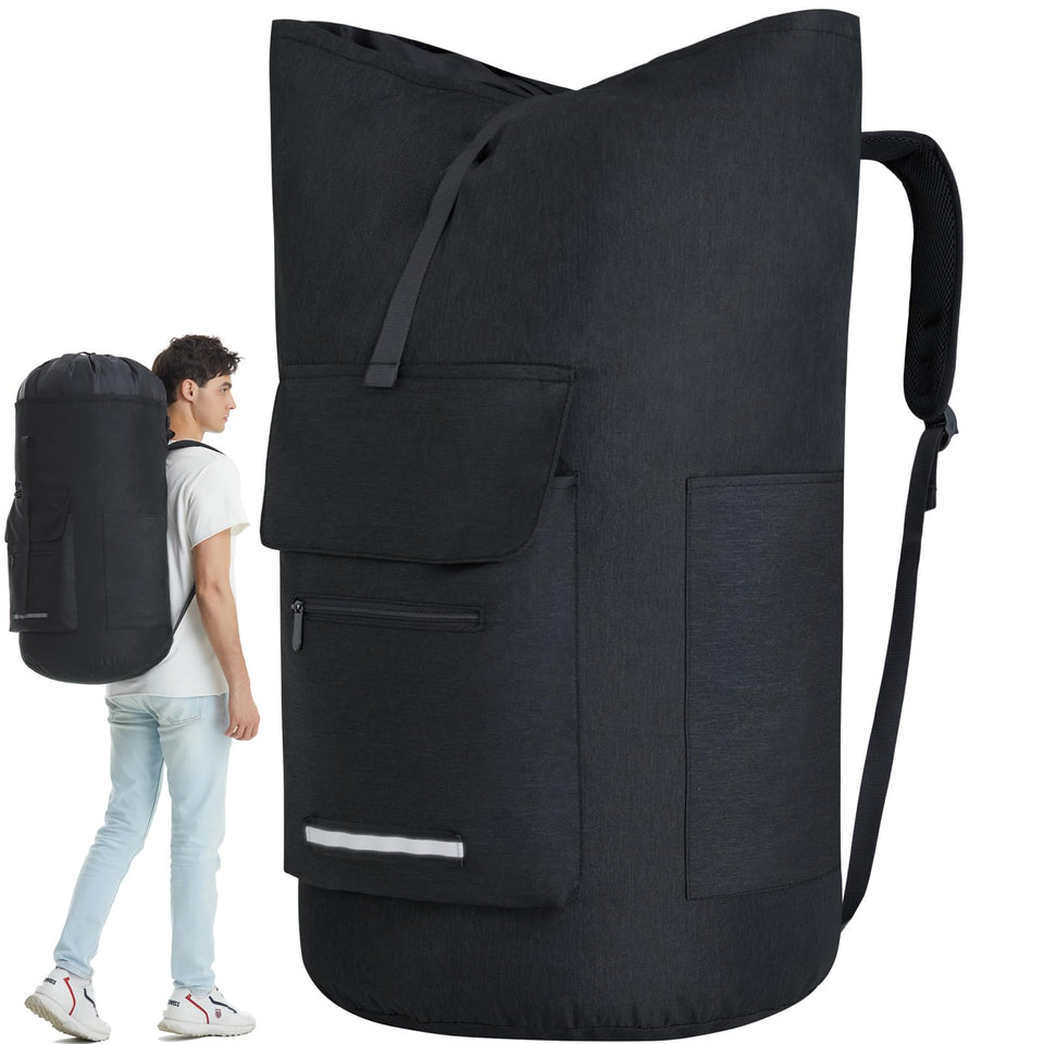 Quovexa XL laundry bag front view with expandable top for large loads.