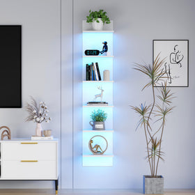Qupui 6-Tier wall shelf setup saves floor space with six sturdy levels.