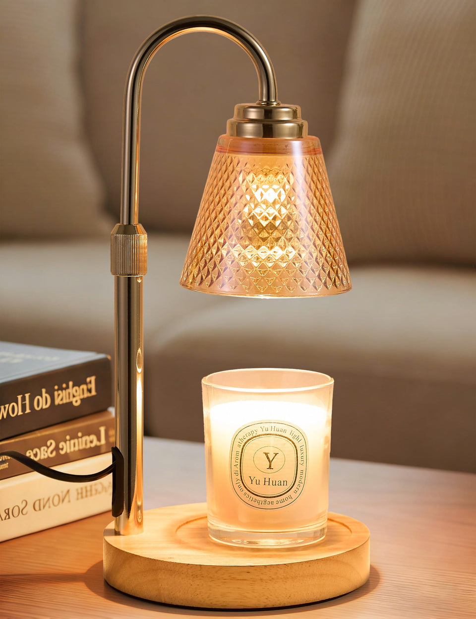 QUTADI Candle Warmer Lamp with timer dimmer for safe, flame-free fragrance.