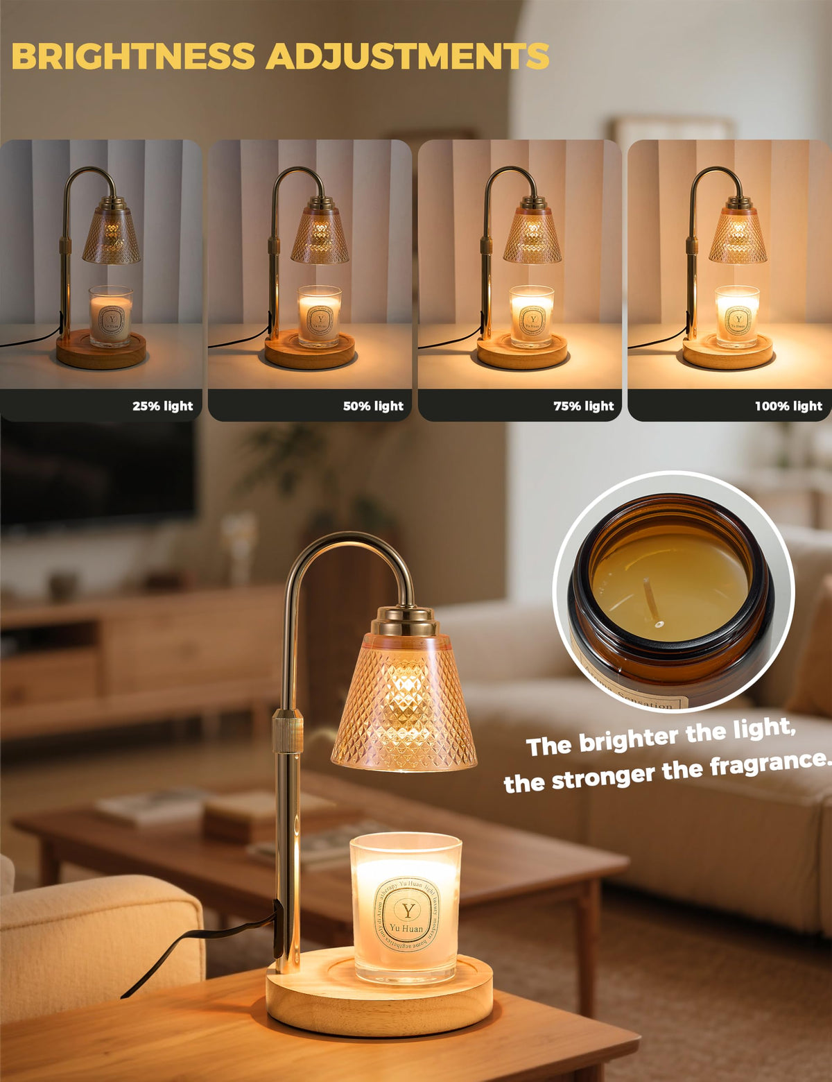 QUTADI candle warmer with two bulbs included for extended enjoyment.