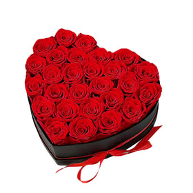 Qutawua preserved roses heart box with 27 red roses offers lasting romantic appeal.