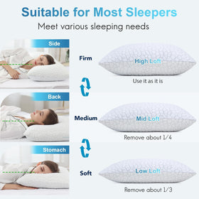 QUTOOL breathable shredded memory foam promotes air circulation overnight