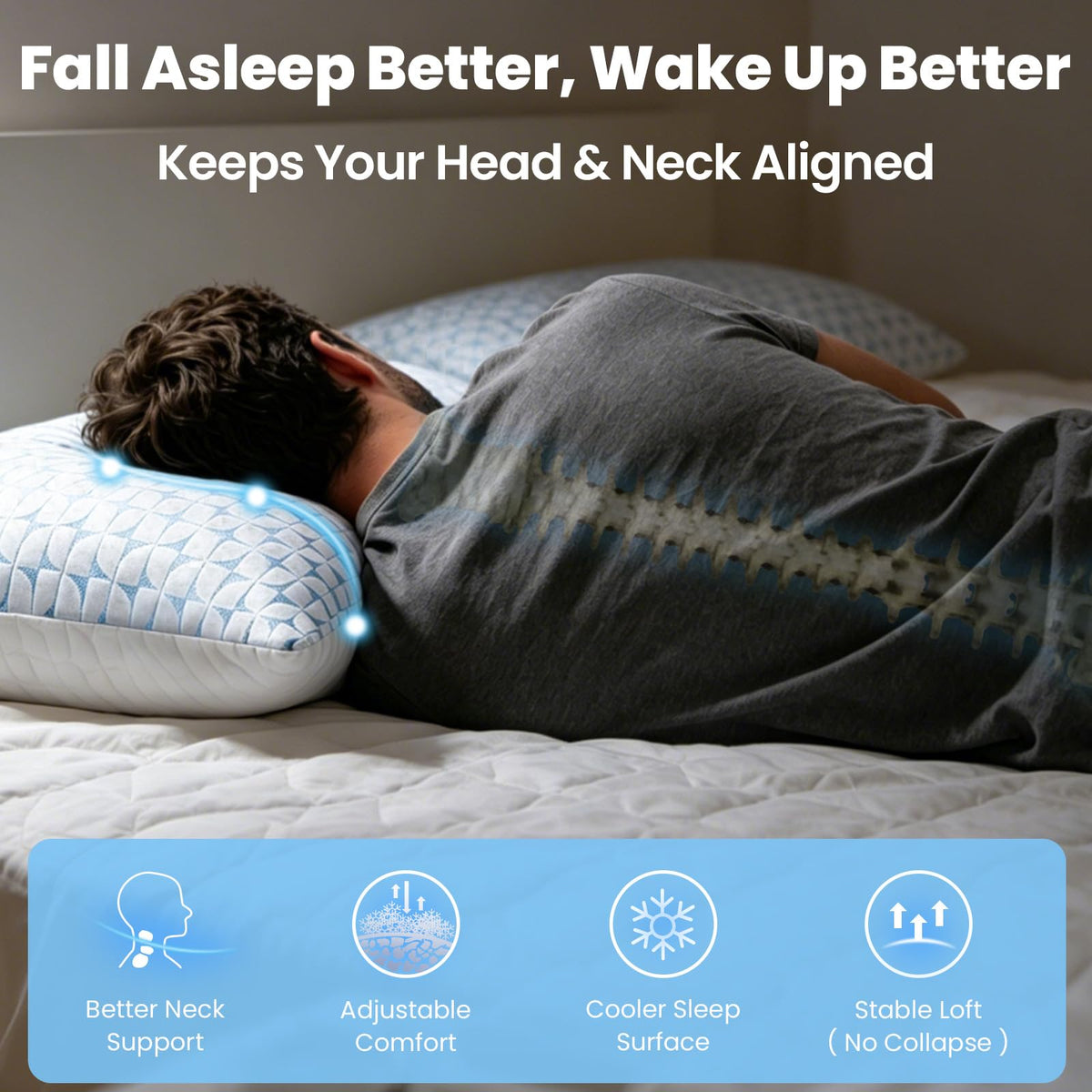 QUTOOL breathable Side B fabric enhances airflow for hot sleepers.