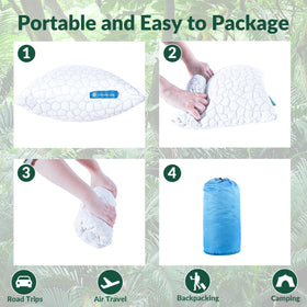 QUTOOL camping pillow soft cover side provides luxurious feel while resting