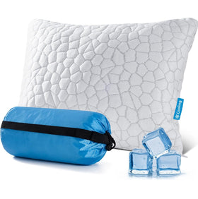 QUTOOL cooling pillow close-up foam showing breathable memory foam for cooler sleep