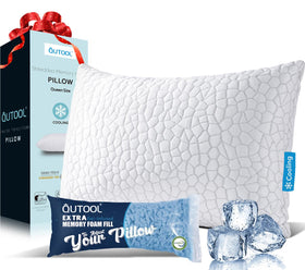 QUTOOL cooling pillow with ice-silky cover cools the surface for hot sleepers