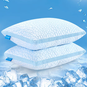QUTOOL double-sided cooling pillow fabric closeup shows breathable cooling for hot sleepers