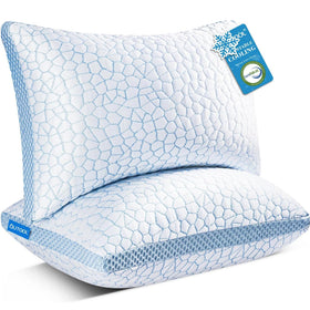 QUTOOL cooling pillow front view with silky ice fabric for cool comfort