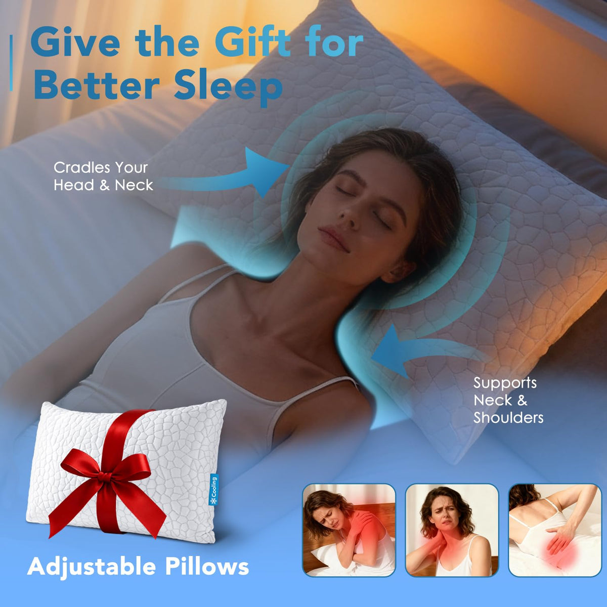 QUTOOL gel-memory-foam close-up highlights cooling and supportive fill