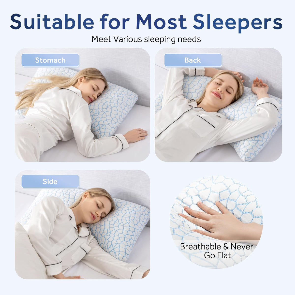 QUTOOL versatile pillow for reading, watching TV, or working in bed