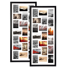 QUTREY 20-opening collage frame set displays twenty 4x6 photos on the wall, memory wall ready.