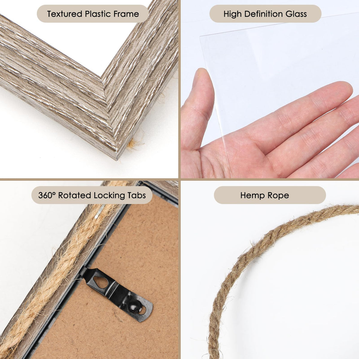 QUTREY backboard and clips support quick loading of four 4x6 photos.