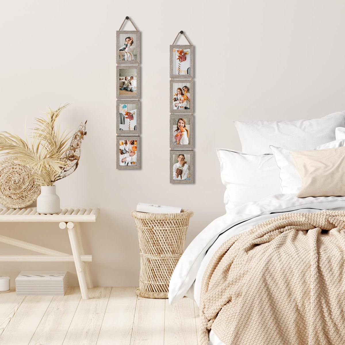 QUTREY multi-picture display creates a balanced wall arrangement.