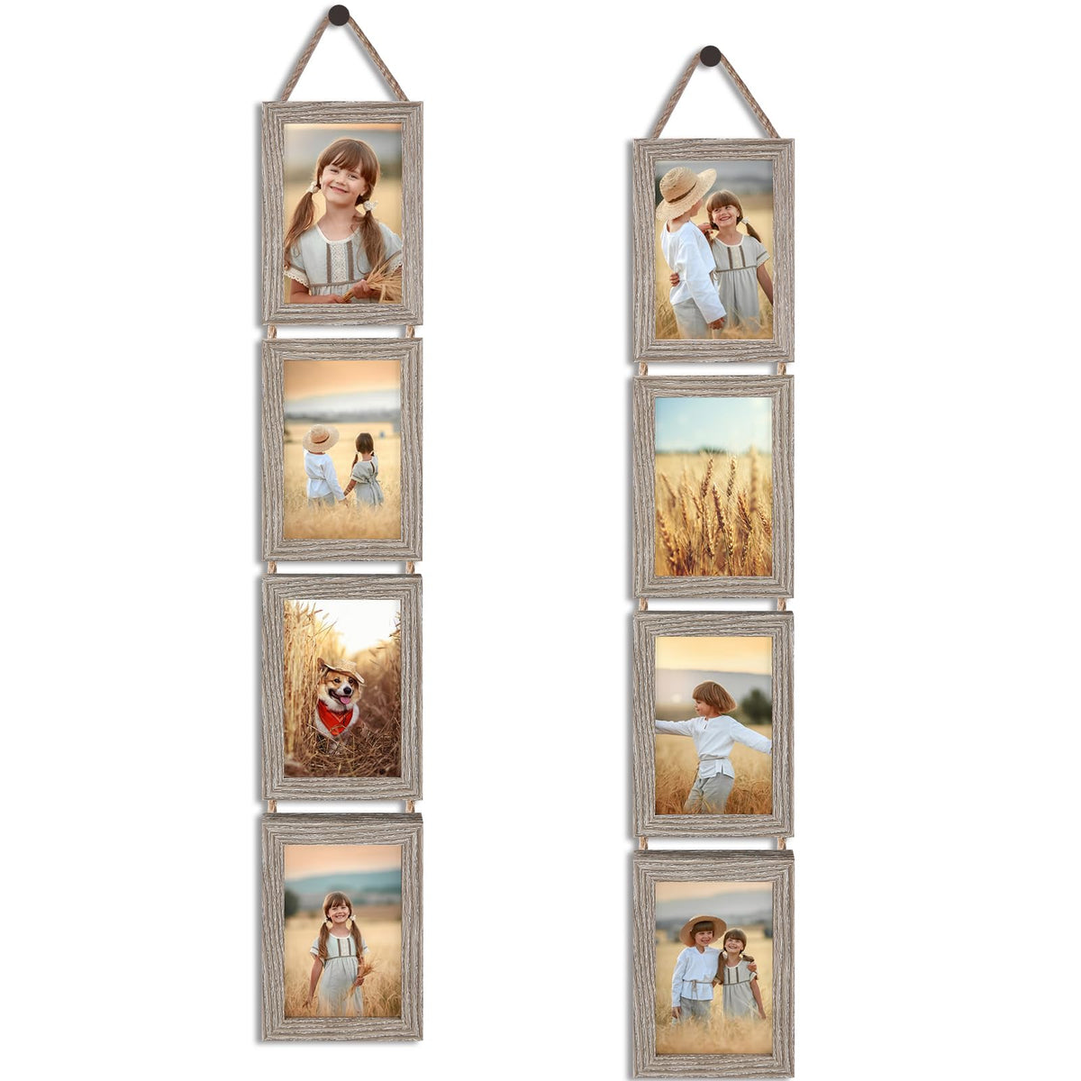 QUTREY 4x6 hanging collage on wall displays photos for rustic charm.