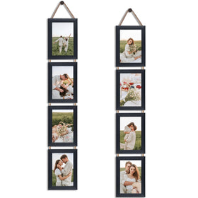 QUTREY black 4x6 hanging frame set for wall decor with multi-photo display.